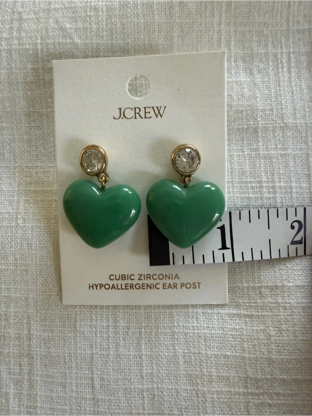 J Crew NWT Earring + Necklace Gold Heart Drop Set - Picture 10 of 12